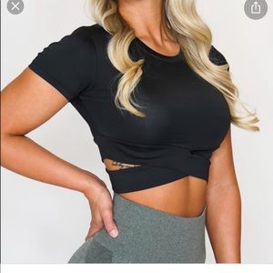 NVGTN black crossbody tee SMALL